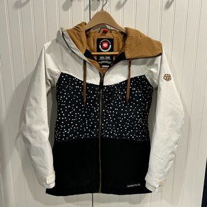 686 Women's Athena Insulated Ski/Snowboard Jacket - XS White Black Colorblock
